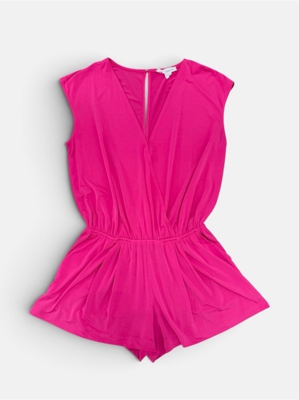 BCBGeneration Hot Pink V-Neck Sleeveless Romper with Pockets size M